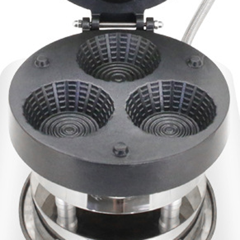 Mini Waffle Maker Machine - Ticari Üç Delikli Dondurma Külahı Yapma
