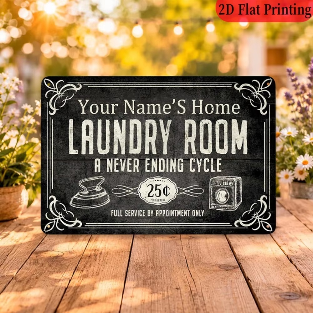 Laundry - Özel İsimli Çamaşırhane Tabelası, Ev Mutfak